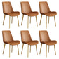 Leather Scandinavian Restaurant Side Chair Parsons Dining Chair with Metal Legs Orange 6 Piece Set Brass Gold Clearhalo ' kitchen&dining_furn' 'Dining Chairs' 'Dining Tables & Seating' 'dining_chair' 'furn' 'furn_dining_chair' 'Furniture' 'furniture_dining_chair' 'Kitchen & Dining Furniture' 'kitchen' 3852775