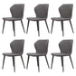 Contemporary Style Leather Dining Chairs Wingback Dining Armless Chair for Home Use Dark Gray 6 Piece Set Black Clearhalo ' kitchen&dining_furn' 'Dining Chairs' 'Dining Tables & Seating' 'dining_chair' 'furn' 'furn_dining_chair' 'Furniture' 'furniture_dining_chair' 'Kitchen & Dining Furniture' 'kitchen' 3852781