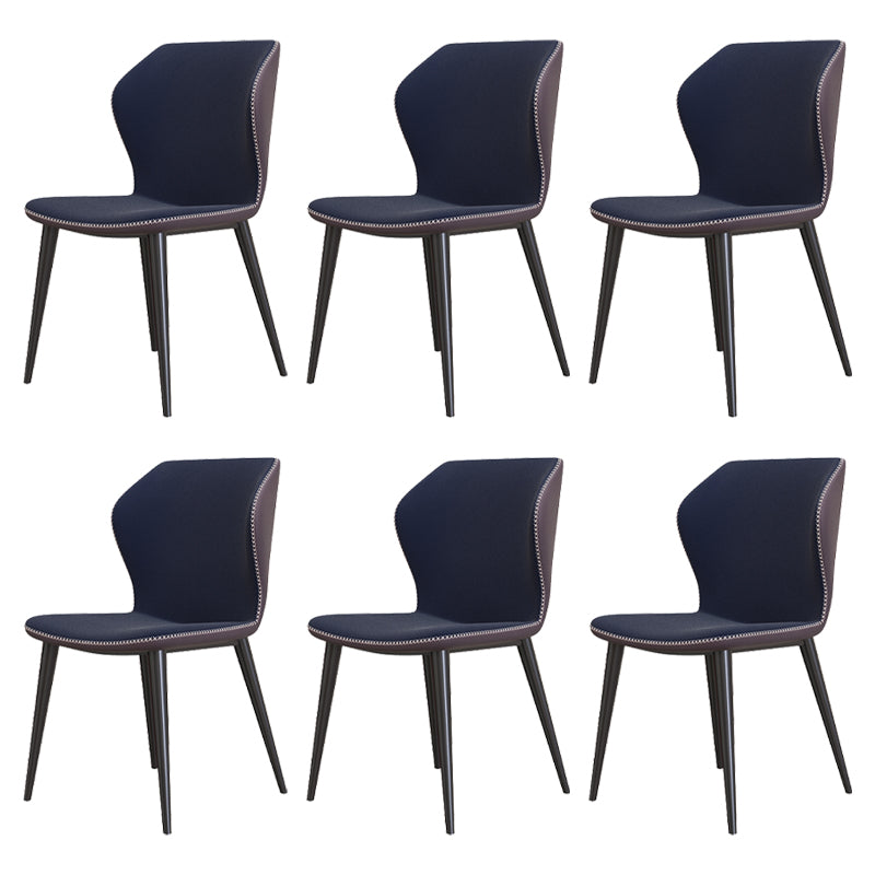 Contemporary Style Leather Dining Chairs Wingback Dining Armless Chair for Home Use Blue 6 Piece Set Black Clearhalo ' kitchen&dining_furn' 'Dining Chairs' 'Dining Tables & Seating' 'dining_chair' 'furn' 'furn_dining_chair' 'Furniture' 'furniture_dining_chair' 'Kitchen & Dining Furniture' 'kitchen' 3852799