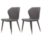 Contemporary Style Leather Dining Chairs Wingback Dining Armless Chair for Home Use Dark Gray 2 Piece Set Brass Gold Clearhalo ' kitchen&dining_furn' 'Dining Chairs' 'Dining Tables & Seating' 'dining_chair' 'furn' 'furn_dining_chair' 'Furniture' 'furniture_dining_chair' 'Kitchen & Dining Furniture' 'kitchen' 3852803