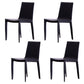 Contemporary Style Leather Dining Side Chair Solid Back Armless Side Chair Black 4 Piece Set Clearhalo ' kitchen&dining_furn' 'Dining Chairs' 'Dining Tables & Seating' 'dining_chair' 'furn' 'furn_dining_chair' 'Furniture' 'furniture_dining_chair' 'Kitchen & Dining Furniture' 'kitchen' 3852821
