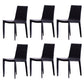 Contemporary Style Leather Dining Side Chair Solid Back Armless Side Chair Black 6 Piece Set Clearhalo ' kitchen&dining_furn' 'Dining Chairs' 'Dining Tables & Seating' 'dining_chair' 'furn' 'furn_dining_chair' 'Furniture' 'furniture_dining_chair' 'Kitchen & Dining Furniture' 'kitchen' 3852823