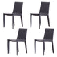 Contemporary Style Leather Dining Side Chair Solid Back Armless Side Chair Dark Gray 4 Piece Set Clearhalo ' kitchen&dining_furn' 'Dining Chairs' 'Dining Tables & Seating' 'dining_chair' 'furn' 'furn_dining_chair' 'Furniture' 'furniture_dining_chair' 'Kitchen & Dining Furniture' 'kitchen' 3852827