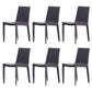 Contemporary Style Leather Dining Side Chair Solid Back Armless Side Chair Dark Gray 6 Piece Set Clearhalo ' kitchen&dining_furn' 'Dining Chairs' 'Dining Tables & Seating' 'dining_chair' 'furn' 'furn_dining_chair' 'Furniture' 'furniture_dining_chair' 'Kitchen & Dining Furniture' 'kitchen' 3852829