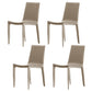 Contemporary Style Leather Dining Side Chair Solid Back Armless Side Chair Cream Gray 4 Piece Set Clearhalo ' kitchen&dining_furn' 'Dining Chairs' 'Dining Tables & Seating' 'dining_chair' 'furn' 'furn_dining_chair' 'Furniture' 'furniture_dining_chair' 'Kitchen & Dining Furniture' 'kitchen' 3852839