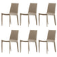 Contemporary Style Leather Dining Side Chair Solid Back Armless Side Chair Cream Gray 6 Piece Set Clearhalo ' kitchen&dining_furn' 'Dining Chairs' 'Dining Tables & Seating' 'dining_chair' 'furn' 'furn_dining_chair' 'Furniture' 'furniture_dining_chair' 'Kitchen & Dining Furniture' 'kitchen' 3852840