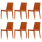 Contemporary Style Leather Dining Side Chair Solid Back Armless Side Chair Orange 6 Piece Set Clearhalo ' kitchen&dining_furn' 'Dining Chairs' 'Dining Tables & Seating' 'dining_chair' 'furn' 'furn_dining_chair' 'Furniture' 'furniture_dining_chair' 'Kitchen & Dining Furniture' 'kitchen' 3852845