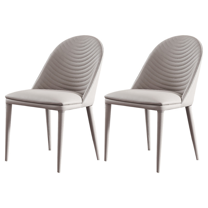 Contemporary Style Upholstered Armless Dining Chairs Solid Back Side Dining Chair Light Gray 2 Piece Set Clearhalo ' kitchen&dining_furn' 'Dining Chairs' 'Dining Tables & Seating' 'dining_chair' 'furn' 'furn_dining_chair' 'Furniture' 'furniture_dining_chair' 'Kitchen & Dining Furniture' 'kitchen' 3852852