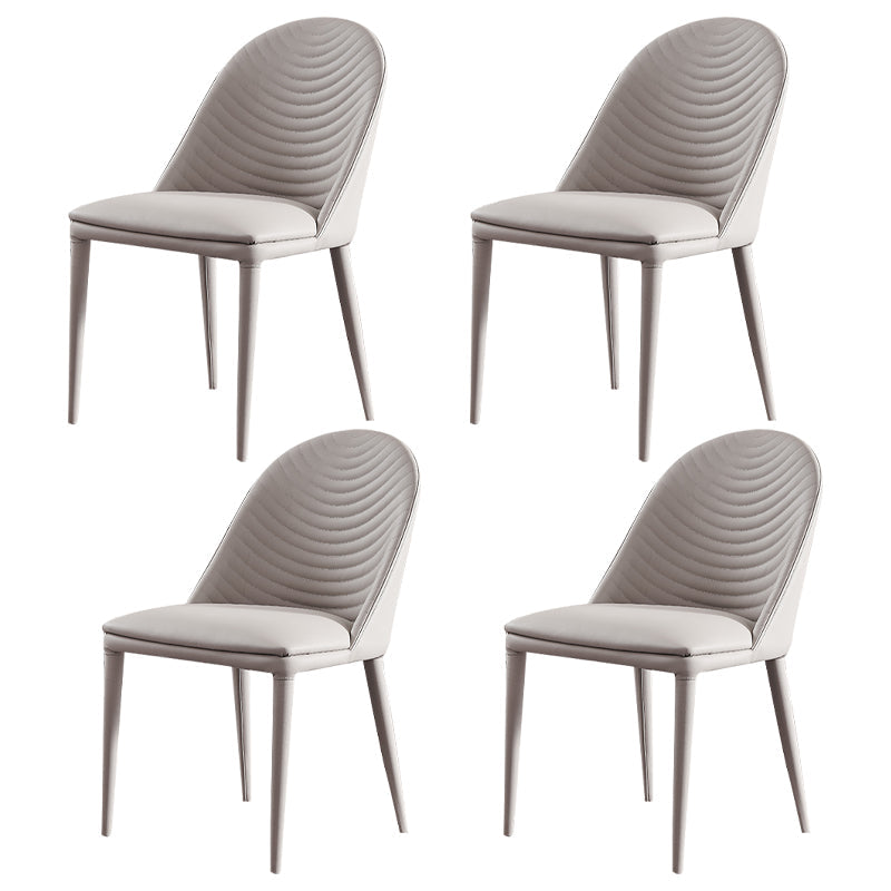Contemporary Style Upholstered Armless Dining Chairs Solid Back Side Dining Chair Light Gray 4 Piece Set Clearhalo ' kitchen&dining_furn' 'Dining Chairs' 'Dining Tables & Seating' 'dining_chair' 'furn' 'furn_dining_chair' 'Furniture' 'furniture_dining_chair' 'Kitchen & Dining Furniture' 'kitchen' 3852855