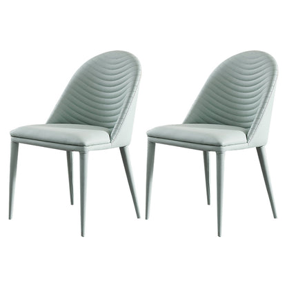 Contemporary Style Upholstered Armless Dining Chairs Solid Back Side Dining Chair Green 2 Piece Set Clearhalo ' kitchen&dining_furn' 'Dining Chairs' 'Dining Tables & Seating' 'dining_chair' 'furn' 'furn_dining_chair' 'Furniture' 'furniture_dining_chair' 'Kitchen & Dining Furniture' 'kitchen' 3852858