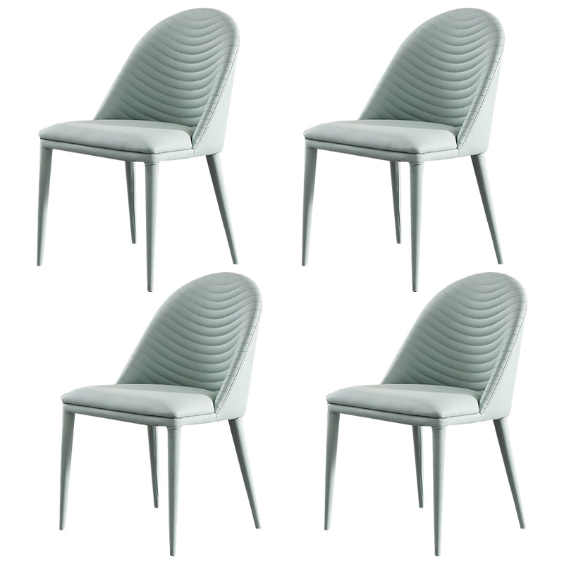 Contemporary Style Upholstered Armless Dining Chairs Solid Back Side Dining Chair Green 4 Piece Set Clearhalo ' kitchen&dining_furn' 'Dining Chairs' 'Dining Tables & Seating' 'dining_chair' 'furn' 'furn_dining_chair' 'Furniture' 'furniture_dining_chair' 'Kitchen & Dining Furniture' 'kitchen' 3852861