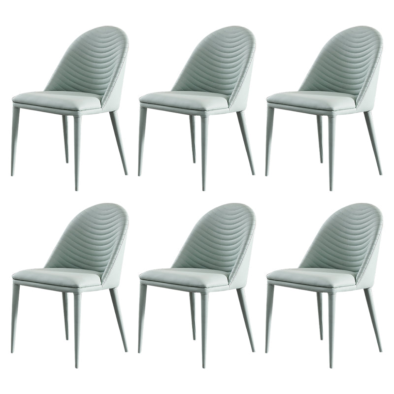 Contemporary Style Upholstered Armless Dining Chairs Solid Back Side Dining Chair Green 6 Piece Set Clearhalo ' kitchen&dining_furn' 'Dining Chairs' 'Dining Tables & Seating' 'dining_chair' 'furn' 'furn_dining_chair' 'Furniture' 'furniture_dining_chair' 'Kitchen & Dining Furniture' 'kitchen' 3852863