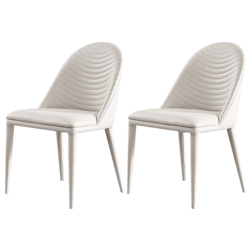 Contemporary Style Upholstered Armless Dining Chairs Solid Back Side Dining Chair Beige 2 Piece Set Clearhalo ' kitchen&dining_furn' 'Dining Chairs' 'Dining Tables & Seating' 'dining_chair' 'furn' 'furn_dining_chair' 'Furniture' 'furniture_dining_chair' 'Kitchen & Dining Furniture' 'kitchen' 3852869