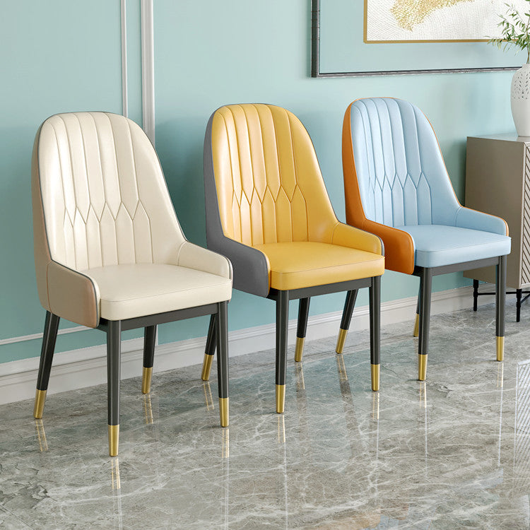 Nordic Style Metal Dining Chairs Home Cushioned Parsons Chair with Arm Clearhalo ' kitchen&dining_furn' 'Dining Chairs' 'Dining Tables & Seating' 'dining_chair' 'furn' 'furn_dining_chair' 'Furniture' 'furniture_dining_chair' 'Kitchen & Dining Furniture' 'kitchen' 3852877