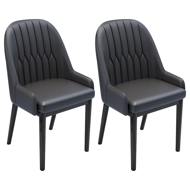 Nordic Style Metal Dining Chairs Home Cushioned Parsons Chair with Arm Textured Black 2 Piece Set Clearhalo ' kitchen&dining_furn' 'Dining Chairs' 'Dining Tables & Seating' 'dining_chair' 'furn' 'furn_dining_chair' 'Furniture' 'furniture_dining_chair' 'Kitchen & Dining Furniture' 'kitchen' 3852878