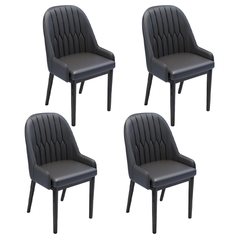 Nordic Style Metal Dining Chairs Home Cushioned Parsons Chair with Arm Textured Black 4 Piece Set Clearhalo ' kitchen&dining_furn' 'Dining Chairs' 'Dining Tables & Seating' 'dining_chair' 'furn' 'furn_dining_chair' 'Furniture' 'furniture_dining_chair' 'Kitchen & Dining Furniture' 'kitchen' 3852880