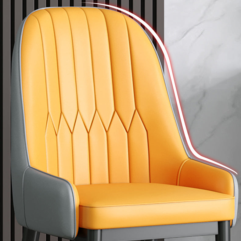 Nordic Style Metal Dining Chairs Home Cushioned Parsons Chair with Arm Clearhalo ' kitchen&dining_furn' 'Dining Chairs' 'Dining Tables & Seating' 'dining_chair' 'furn' 'furn_dining_chair' 'Furniture' 'furniture_dining_chair' 'Kitchen & Dining Furniture' 'kitchen' 3852887