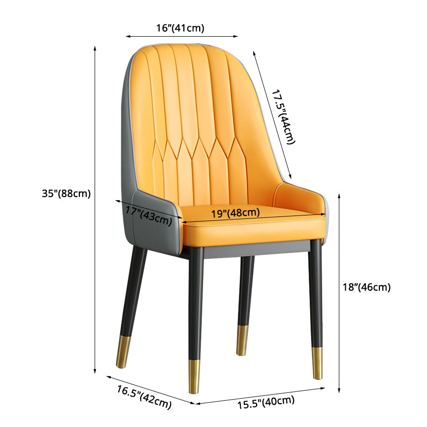 Nordic Style Metal Dining Chairs Home Cushioned Parsons Chair with Arm Clearhalo ' kitchen&dining_furn' 'Dining Chairs' 'Dining Tables & Seating' 'dining_chair' 'furn' 'furn_dining_chair' 'Furniture' 'furniture_dining_chair' 'Kitchen & Dining Furniture' 'kitchen' 3852891
