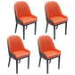 Nordic Style Metal Dining Chairs Home Cushioned Parsons Chair with Arm Red 4 Piece Set Clearhalo ' kitchen&dining_furn' 'Dining Chairs' 'Dining Tables & Seating' 'dining_chair' 'furn' 'furn_dining_chair' 'Furniture' 'furniture_dining_chair' 'Kitchen & Dining Furniture' 'kitchen' 3852892