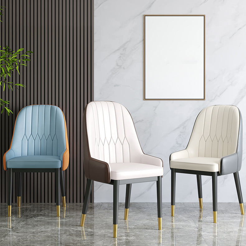 Nordic Style Metal Dining Chairs Home Cushioned Parsons Chair with Arm Clearhalo ' kitchen&dining_furn' 'Dining Chairs' 'Dining Tables & Seating' 'dining_chair' 'furn' 'furn_dining_chair' 'Furniture' 'furniture_dining_chair' 'Kitchen & Dining Furniture' 'kitchen' 3852895