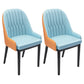 Nordic Style Metal Dining Chairs Home Cushioned Parsons Chair with Arm Blue-Orange 2 Piece Set Clearhalo ' kitchen&dining_furn' 'Dining Chairs' 'Dining Tables & Seating' 'dining_chair' 'furn' 'furn_dining_chair' 'Furniture' 'furniture_dining_chair' 'Kitchen & Dining Furniture' 'kitchen' 3852896