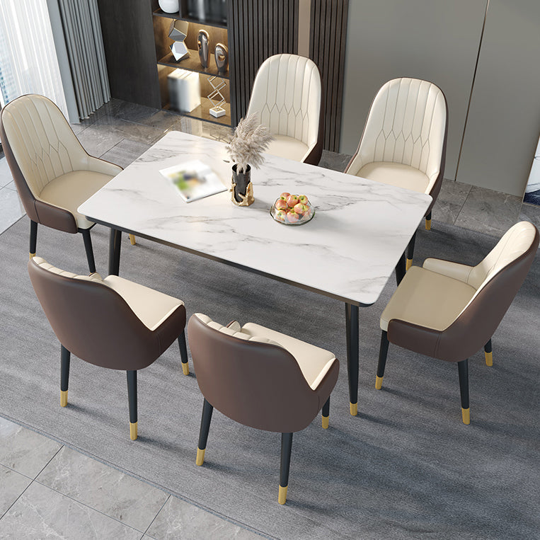 Nordic Style Metal Dining Chairs Home Cushioned Parsons Chair with Arm Clearhalo ' kitchen&dining_furn' 'Dining Chairs' 'Dining Tables & Seating' 'dining_chair' 'furn' 'furn_dining_chair' 'Furniture' 'furniture_dining_chair' 'Kitchen & Dining Furniture' 'kitchen' 3852897