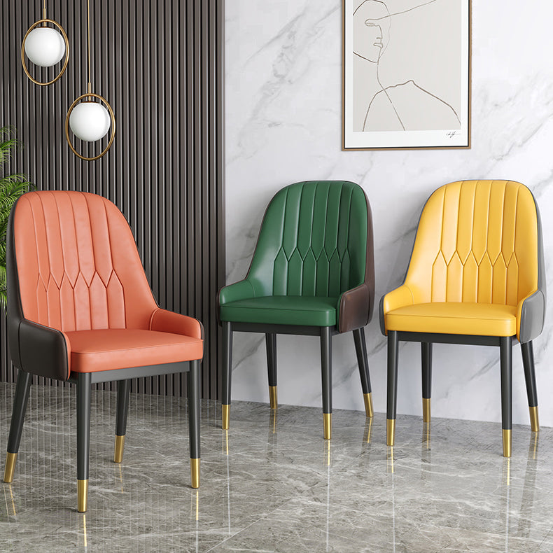 Nordic Style Metal Dining Chairs Home Cushioned Parsons Chair with Arm Clearhalo ' kitchen&dining_furn' 'Dining Chairs' 'Dining Tables & Seating' 'dining_chair' 'furn' 'furn_dining_chair' 'Furniture' 'furniture_dining_chair' 'Kitchen & Dining Furniture' 'kitchen' 3852900