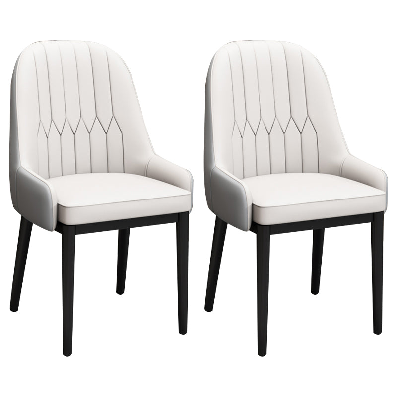 Nordic Style Metal Dining Chairs Home Cushioned Parsons Chair with Arm Gray-White 2 Piece Set Clearhalo ' kitchen&dining_furn' 'Dining Chairs' 'Dining Tables & Seating' 'dining_chair' 'furn' 'furn_dining_chair' 'Furniture' 'furniture_dining_chair' 'Kitchen & Dining Furniture' 'kitchen' 3852901