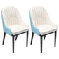 Nordic Style Metal Dining Chairs Home Cushioned Parsons Chair with Arm White-Blue 2 Piece Set Clearhalo ' kitchen&dining_furn' 'Dining Chairs' 'Dining Tables & Seating' 'dining_chair' 'furn' 'furn_dining_chair' 'Furniture' 'furniture_dining_chair' 'Kitchen & Dining Furniture' 'kitchen' 3852905