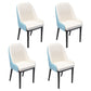 Nordic Style Metal Dining Chairs Home Cushioned Parsons Chair with Arm White-Blue 4 Piece Set Clearhalo ' kitchen&dining_furn' 'Dining Chairs' 'Dining Tables & Seating' 'dining_chair' 'furn' 'furn_dining_chair' 'Furniture' 'furniture_dining_chair' 'Kitchen & Dining Furniture' 'kitchen' 3852906
