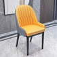 Nordic Style Metal Dining Chairs Home Cushioned Parsons Chair with Arm Yellow-Gray 1 Piece Clearhalo ' kitchen&dining_furn' 'Dining Chairs' 'Dining Tables & Seating' 'dining_chair' 'furn' 'furn_dining_chair' 'Furniture' 'furniture_dining_chair' 'Kitchen & Dining Furniture' 'kitchen' 3852910