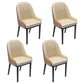 Nordic Style Metal Dining Chairs Home Cushioned Parsons Chair with Arm Beige 4 Piece Set Clearhalo ' kitchen&dining_furn' 'Dining Chairs' 'Dining Tables & Seating' 'dining_chair' 'furn' 'furn_dining_chair' 'Furniture' 'furniture_dining_chair' 'Kitchen & Dining Furniture' 'kitchen' 3852918