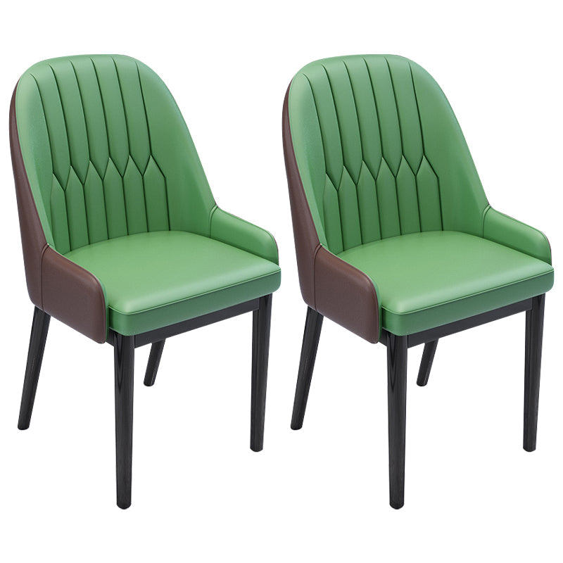 Nordic Style Metal Dining Chairs Home Cushioned Parsons Chair with Arm Blackish Green 2 Piece Set Clearhalo ' kitchen&dining_furn' 'Dining Chairs' 'Dining Tables & Seating' 'dining_chair' 'furn' 'furn_dining_chair' 'Furniture' 'furniture_dining_chair' 'Kitchen & Dining Furniture' 'kitchen' 3852920
