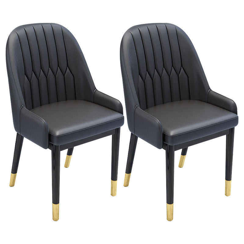 Nordic Style Metal Dining Chairs Home Cushioned Parsons Chair with Arm Black 2 Piece Set Clearhalo ' kitchen&dining_furn' 'Dining Chairs' 'Dining Tables & Seating' 'dining_chair' 'furn' 'furn_dining_chair' 'Furniture' 'furniture_dining_chair' 'Kitchen & Dining Furniture' 'kitchen' 3852926