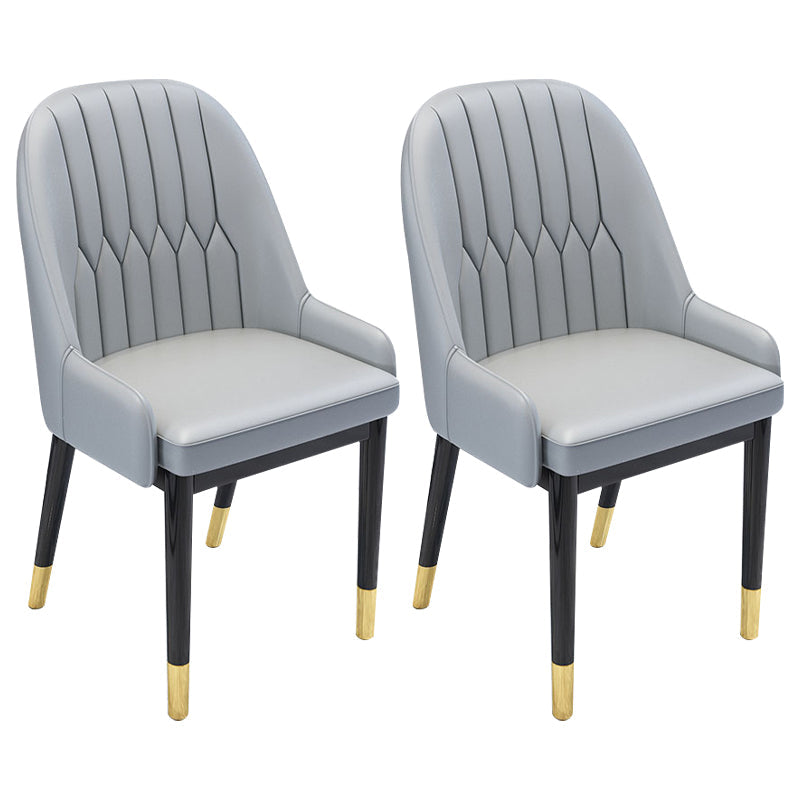 Nordic Style Metal Dining Chairs Home Cushioned Parsons Chair with Arm Grey 2 Piece Set Clearhalo ' kitchen&dining_furn' 'Dining Chairs' 'Dining Tables & Seating' 'dining_chair' 'furn' 'furn_dining_chair' 'Furniture' 'furniture_dining_chair' 'Kitchen & Dining Furniture' 'kitchen' 3852929