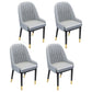 Nordic Style Metal Dining Chairs Home Cushioned Parsons Chair with Arm Grey 4 Piece Set Clearhalo ' kitchen&dining_furn' 'Dining Chairs' 'Dining Tables & Seating' 'dining_chair' 'furn' 'furn_dining_chair' 'Furniture' 'furniture_dining_chair' 'Kitchen & Dining Furniture' 'kitchen' 3852930