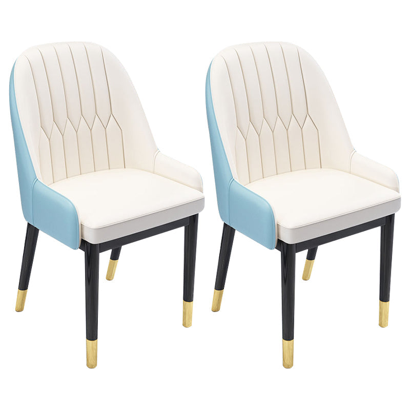 Nordic Style Metal Dining Chairs Home Cushioned Parsons Chair with Arm White 2 Piece Set Clearhalo ' kitchen&dining_furn' 'Dining Chairs' 'Dining Tables & Seating' 'dining_chair' 'furn' 'furn_dining_chair' 'Furniture' 'furniture_dining_chair' 'Kitchen & Dining Furniture' 'kitchen' 3852932