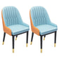 Nordic Style Metal Dining Chairs Home Cushioned Parsons Chair with Arm Light Blue 2 Piece Set Clearhalo ' kitchen&dining_furn' 'Dining Chairs' 'Dining Tables & Seating' 'dining_chair' 'furn' 'furn_dining_chair' 'Furniture' 'furniture_dining_chair' 'Kitchen & Dining Furniture' 'kitchen' 3852941