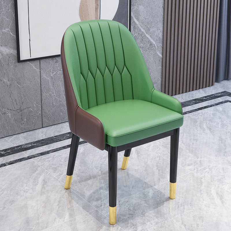 Nordic Style Metal Dining Chairs Home Cushioned Parsons Chair with Arm Green 1 Piece Clearhalo ' kitchen&dining_furn' 'Dining Chairs' 'Dining Tables & Seating' 'dining_chair' 'furn' 'furn_dining_chair' 'Furniture' 'furniture_dining_chair' 'Kitchen & Dining Furniture' 'kitchen' 3852943