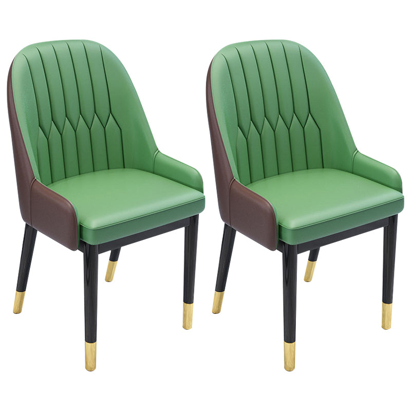 Nordic Style Metal Dining Chairs Home Cushioned Parsons Chair with Arm Green 2 Piece Set Clearhalo ' kitchen&dining_furn' 'Dining Chairs' 'Dining Tables & Seating' 'dining_chair' 'furn' 'furn_dining_chair' 'Furniture' 'furniture_dining_chair' 'Kitchen & Dining Furniture' 'kitchen' 3852944