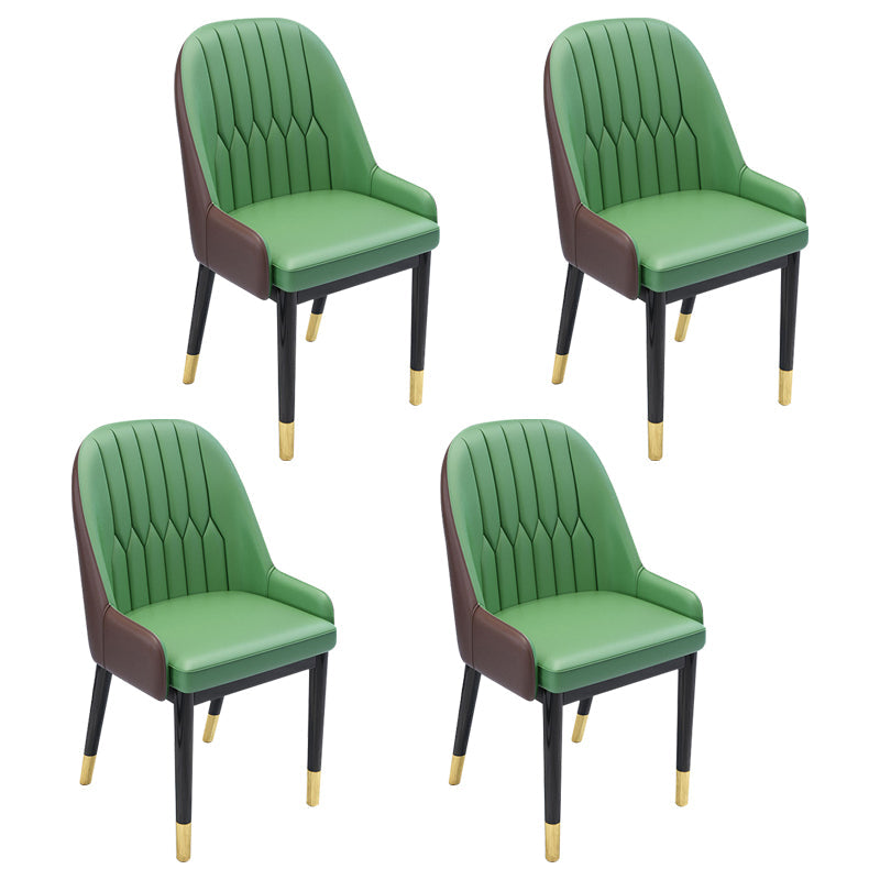 Nordic Style Metal Dining Chairs Home Cushioned Parsons Chair with Arm Green 4 Piece Set Clearhalo ' kitchen&dining_furn' 'Dining Chairs' 'Dining Tables & Seating' 'dining_chair' 'furn' 'furn_dining_chair' 'Furniture' 'furniture_dining_chair' 'Kitchen & Dining Furniture' 'kitchen' 3852945