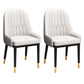 Nordic Style Metal Dining Chairs Home Cushioned Parsons Chair with Arm White-Gray 2 Piece Set Clearhalo ' kitchen&dining_furn' 'Dining Chairs' 'Dining Tables & Seating' 'dining_chair' 'furn' 'furn_dining_chair' 'Furniture' 'furniture_dining_chair' 'Kitchen & Dining Furniture' 'kitchen' 3852947