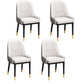 Nordic Style Metal Dining Chairs Home Cushioned Parsons Chair with Arm White-Gray 4 Piece Set Clearhalo ' kitchen&dining_furn' 'Dining Chairs' 'Dining Tables & Seating' 'dining_chair' 'furn' 'furn_dining_chair' 'Furniture' 'furniture_dining_chair' 'Kitchen & Dining Furniture' 'kitchen' 3852948