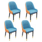 Nordic Style Metal Dining Chairs Home Cushioned Parsons Chair with Arm Dark Blue 4 Piece Set Clearhalo ' kitchen&dining_furn' 'Dining Chairs' 'Dining Tables & Seating' 'dining_chair' 'furn' 'furn_dining_chair' 'Furniture' 'furniture_dining_chair' 'Kitchen & Dining Furniture' 'kitchen' 3852951