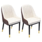 Nordic Style Metal Dining Chairs Home Cushioned Parsons Chair with Arm White-Brown 2 Piece Set Clearhalo ' kitchen&dining_furn' 'Dining Chairs' 'Dining Tables & Seating' 'dining_chair' 'furn' 'furn_dining_chair' 'Furniture' 'furniture_dining_chair' 'Kitchen & Dining Furniture' 'kitchen' 3852953
