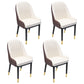 Nordic Style Metal Dining Chairs Home Cushioned Parsons Chair with Arm White-Brown 4 Piece Set Clearhalo ' kitchen&dining_furn' 'Dining Chairs' 'Dining Tables & Seating' 'dining_chair' 'furn' 'furn_dining_chair' 'Furniture' 'furniture_dining_chair' 'Kitchen & Dining Furniture' 'kitchen' 3852954