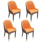 Nordic Style Metal Dining Chairs Home Cushioned Parsons Chair with Arm Khaki-Orange 4 Piece Set Clearhalo ' kitchen&dining_furn' 'Dining Chairs' 'Dining Tables & Seating' 'dining_chair' 'furn' 'furn_dining_chair' 'Furniture' 'furniture_dining_chair' 'Kitchen & Dining Furniture' 'kitchen' 3852957