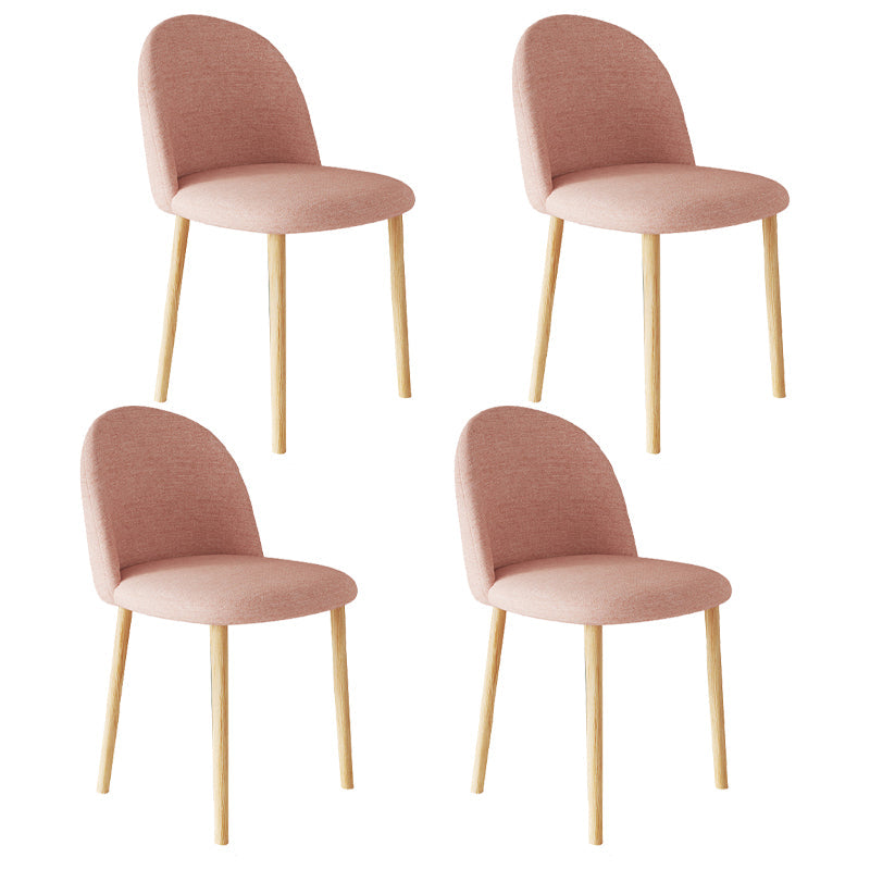 Home Contemporary Side Chair Parsons Back Metal Dining Room Chair for Home Use Pink 4 Piece Set Natural Wood Clearhalo ' kitchen&dining_furn' 'Dining Chairs' 'Dining Tables & Seating' 'dining_chair' 'furn' 'furn_dining_chair' 'Furniture' 'furniture_dining_chair' 'Kitchen & Dining Furniture' 'kitchen' 3852970