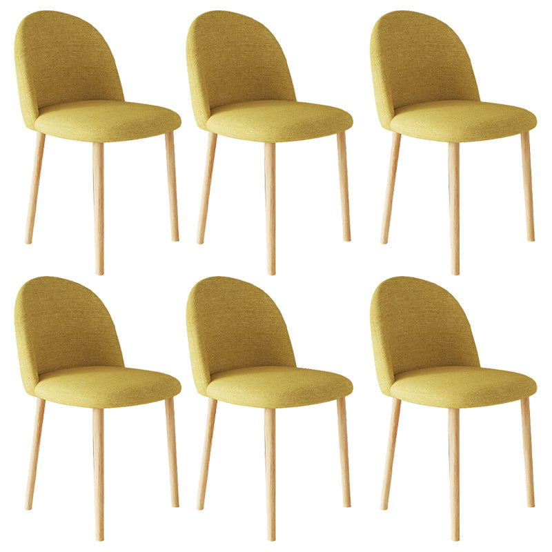 Home Contemporary Side Chair Parsons Back Metal Dining Room Chair for Home Use Yellow 6 Piece Set Natural Wood Clearhalo ' kitchen&dining_furn' 'Dining Chairs' 'Dining Tables & Seating' 'dining_chair' 'furn' 'furn_dining_chair' 'Furniture' 'furniture_dining_chair' 'Kitchen & Dining Furniture' 'kitchen' 3852978