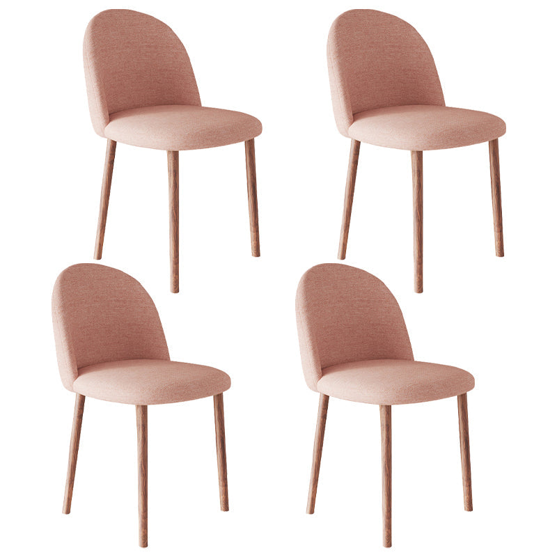 Home Contemporary Side Chair Parsons Back Metal Dining Room Chair for Home Use Pink 4 Piece Set Walnut Clearhalo ' kitchen&dining_furn' 'Dining Chairs' 'Dining Tables & Seating' 'dining_chair' 'furn' 'furn_dining_chair' 'Furniture' 'furniture_dining_chair' 'Kitchen & Dining Furniture' 'kitchen' 3853003